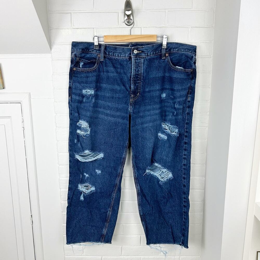 Old Navy Plus Size Denim High Rise Slouchy Straight Distressed Jeans Size 20